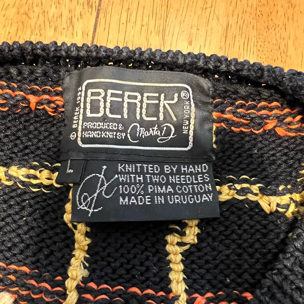 Vintage Berek Marta D Hand Knitted Basketball Sweater - Picture 4 of 5